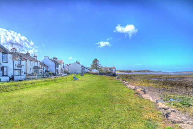 Fishermans cottages at Ravenglass beach
