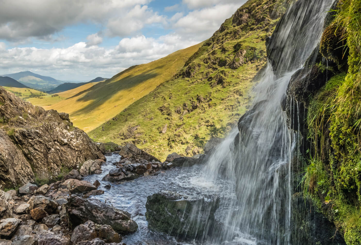 A view of Moss Falls near Buttermere in the Lake District