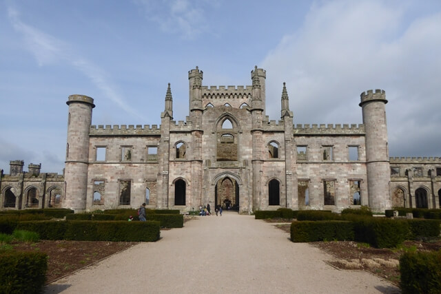 A front facing view of Lowther Castle