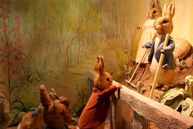 Peter Rabbit figures inside the World of Beatrix Potter Attraction