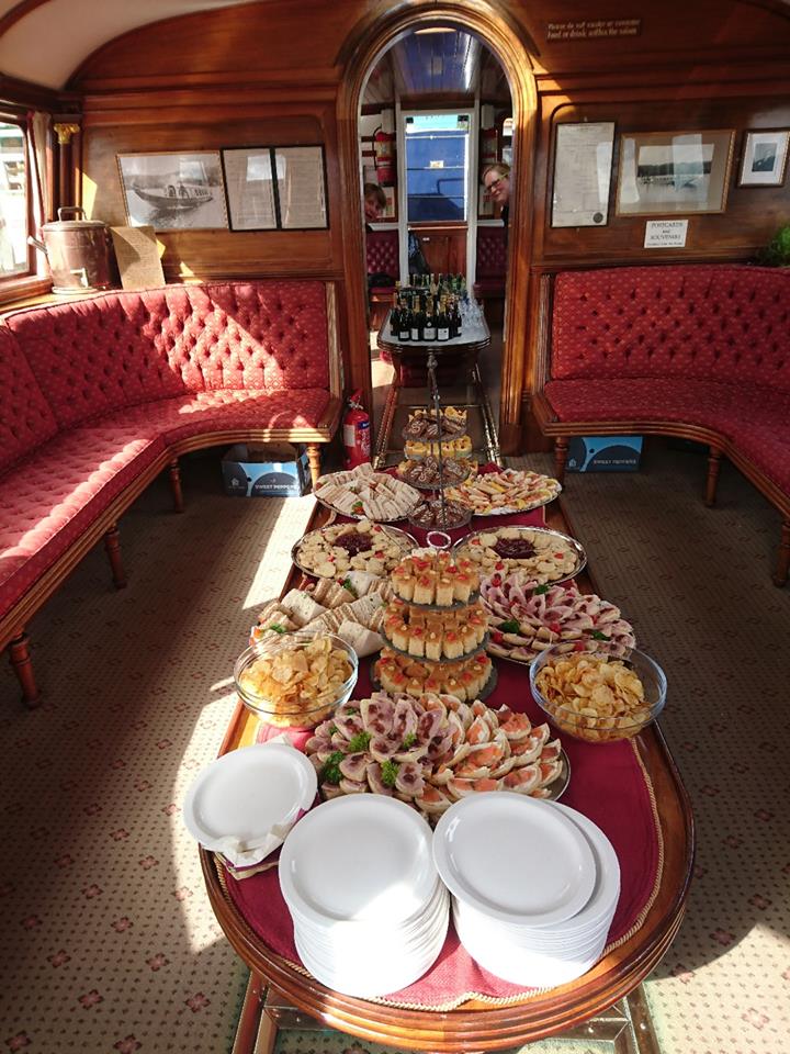 Afternoon Tea fit for a Queen, delivered by Wilf's Cafe aboard the Coniston Goldola