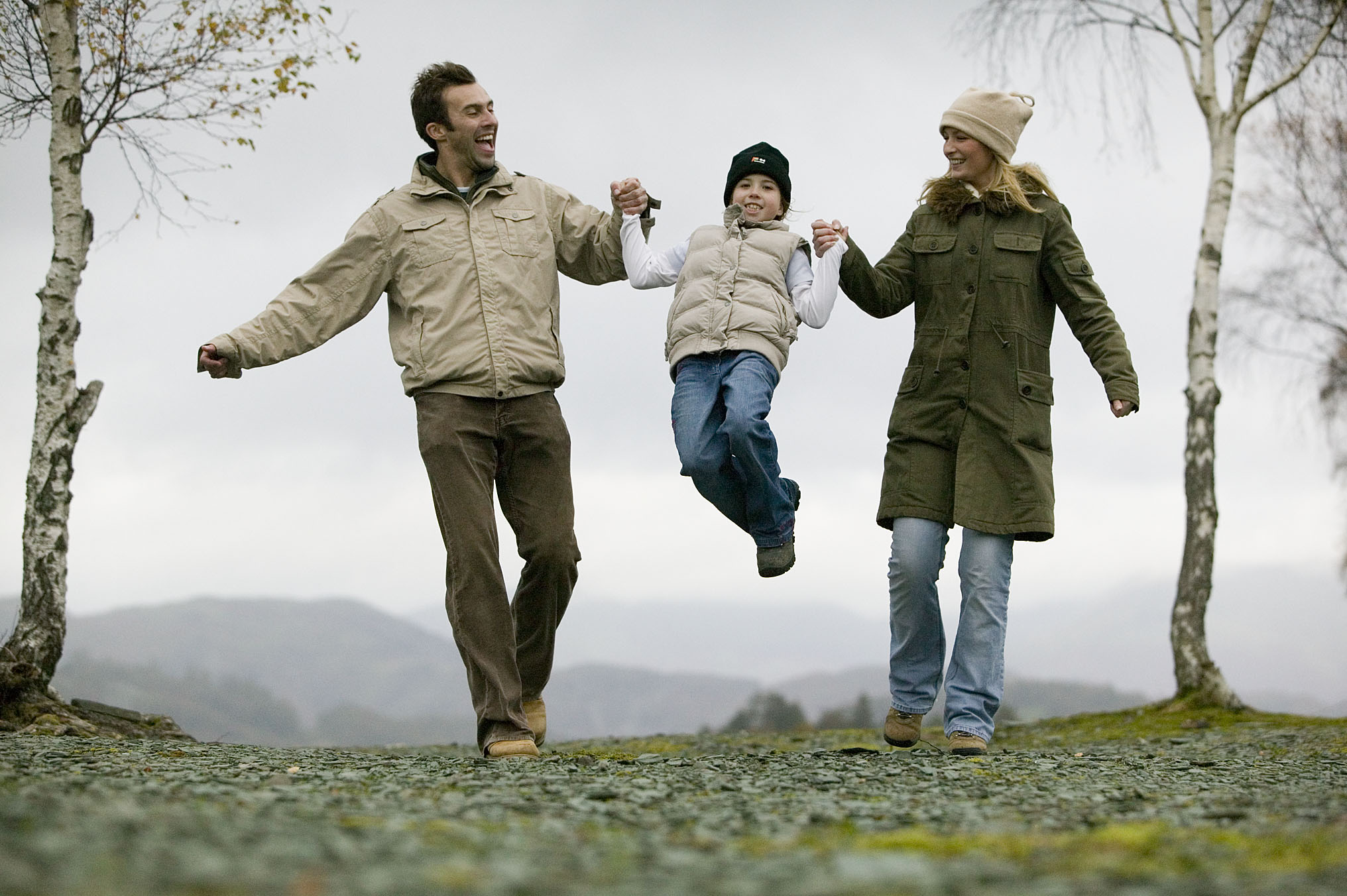 Family day out in Winter at Hodge Close near Coniston Crag