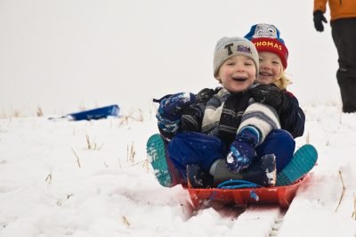 Children sledging at Shap