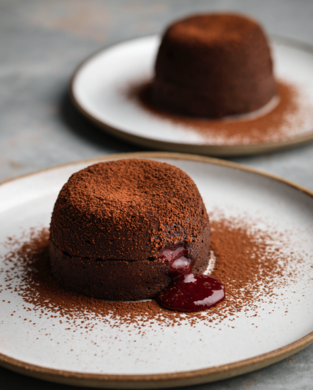 Simon Rogan's Damson chocolate fondant