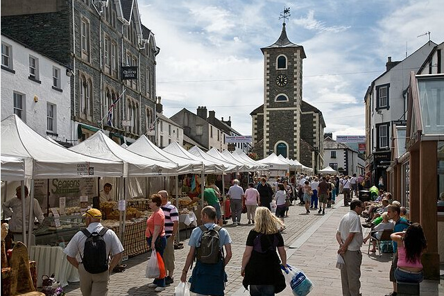 People Shopping at Keswick Saturday Market