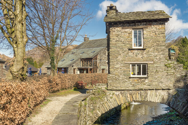 The Bridge House sitting over Stock Beck