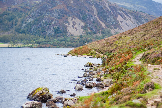 A view of a footpath running alongside Ennerdale Water