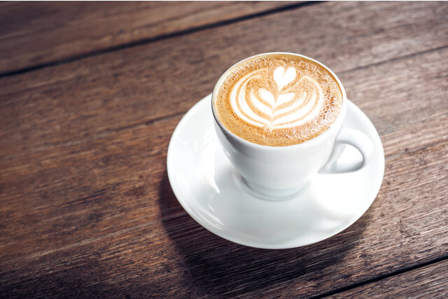 Coffee in a mug in a cafe