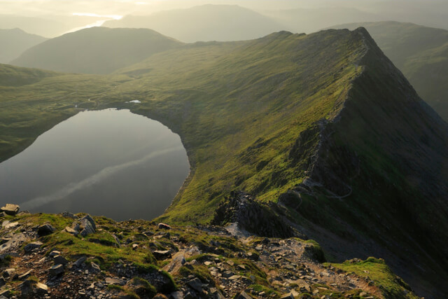 A view of the knife-edge ridge at Helvellyn 