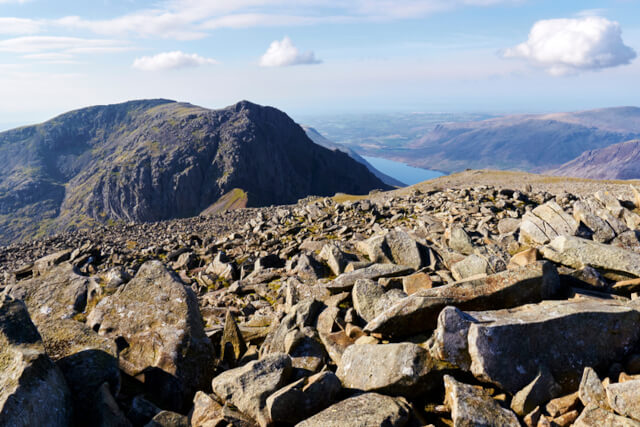 A view of Sca Fell and Wast Water from the summit of Scafell Pike 