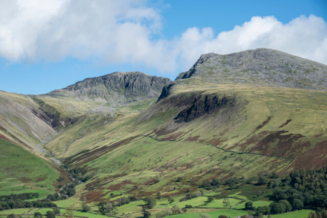 Scafell Pike mountain and the surrounding Lake District countryside