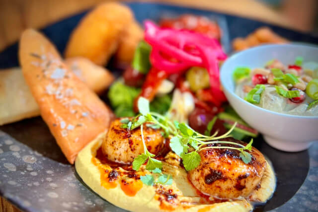 Mediterranian meze platter at The Jumble Room Grasmere