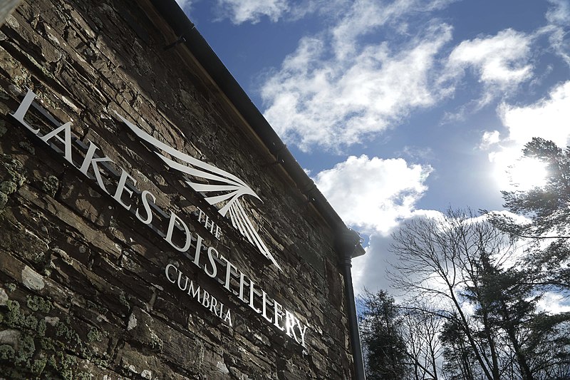 The Lakes Distillery sign near Bassenthwaite