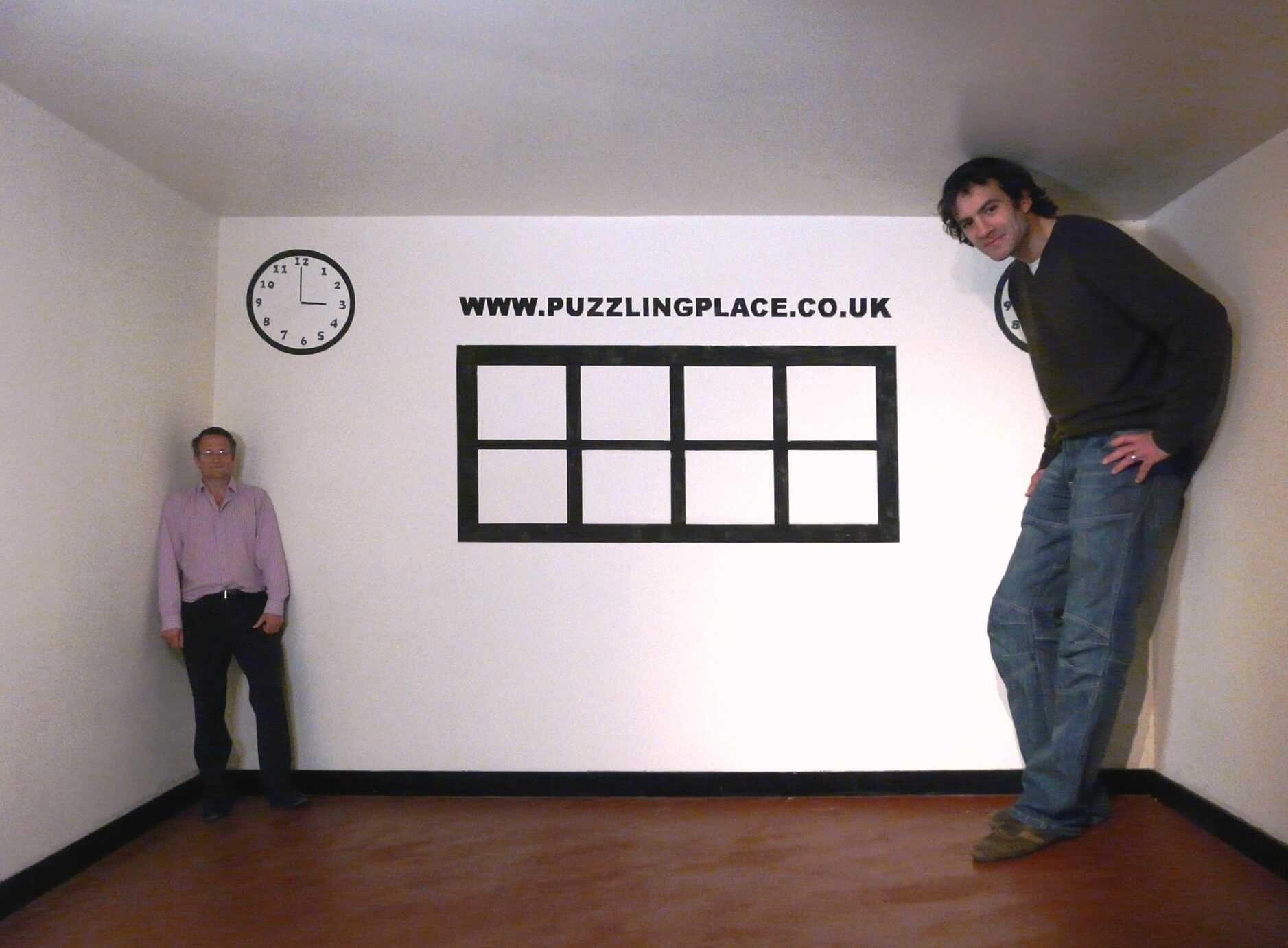 Image of BBC Presenter Michael Mosley with Andy Wallace at Puzzling Place in Keswick