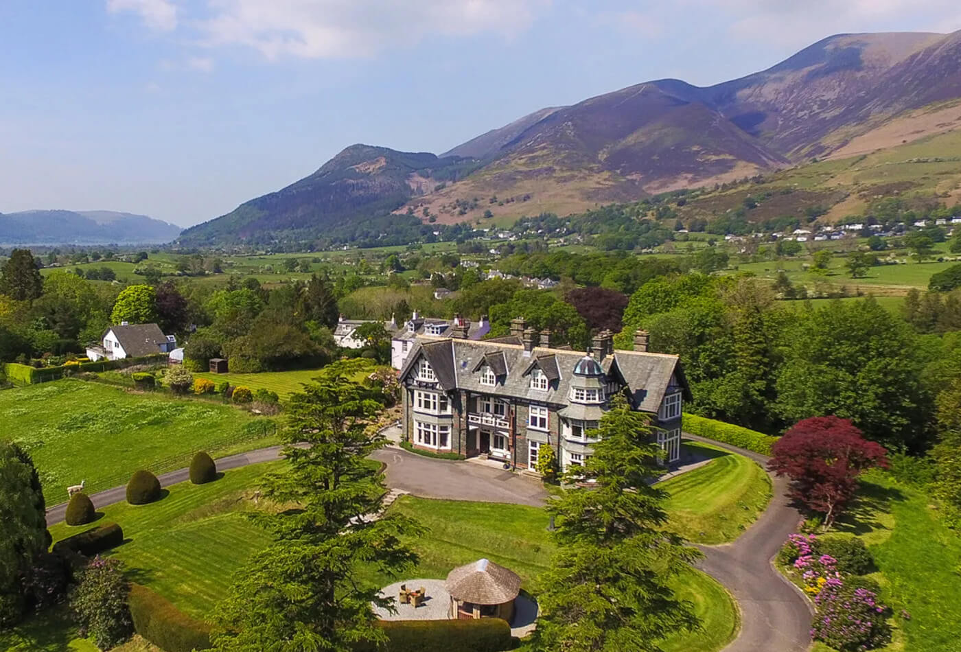 Bristowe Hill surrounded by green countryside in the Lake District